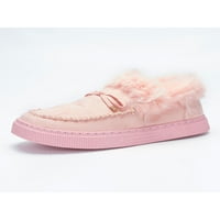Рокоми дамски ходещи обувки fau fur flats comfort ежедневни обувки жени неплъзгащи леки топли мокасини дишащ фиш на мокасини розово 4