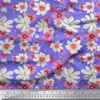 Soimoi Velvet Fabric Cosmos Флорални отпечатъци от тъкани по двор