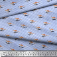 Soimoi Blue Velvet Fabric Stripe & Kangaroo Animal Fabric отпечатъци по двор
