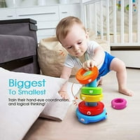 Учене на стек и учене - Играчка за образователна дейност за бебета бебета деца за месец и нагоре - Идеални подаръци за бебешки играчки