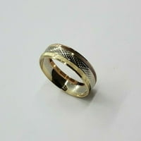 14k твърд трицветен златен диамантен пръстен
