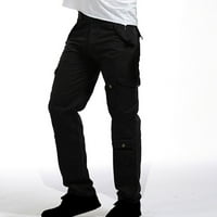 Safuny товарни панталони за мъже еластична талия твърд цвят удобен салон Небрежно мода есен пролетни панталони меки множество джобове на открито прав тип нес пълна д?