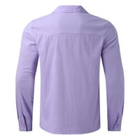Губотаре мъжки бутон надолу ризи солидни ежедневни плюс размер разхлабена риза Мъжки отхвърлете яката с дълъг ръкав риза