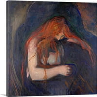 Vampire - Love and Pain Canvas Art Print от Edvard Munch - Размер: 36 36