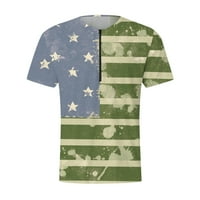 PEDORT POLO RISHES за мъже големи и високи мъжки големи тениски тениски тийнейджъри Rint Crew Neck Памучни върхове улични дрехи Небрежна риза Зелена, 2XL