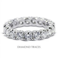 Diamond Traces UD-EVB301- 14K Бяло злато 4-Prong Settist- 1. Карат Общо естествени диаманти- Класически пръстен за вечност