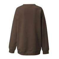 Женска мода Деня на благодарността отпечатана разхлабена блуза с дълъг ръкав кръгла врата Небрежна пуловер върхове пуловер