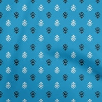 OneOone Cotton Poplin Средно синя тъкан блок за шиене на двора от печата DIY Облекло Шиещи консумативи Широко-BC