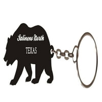 Salineno North Texas Suvenir Metal Bear Keychain