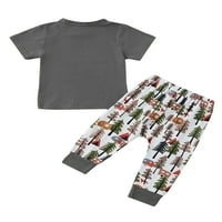 Capreze Toddler Crew Neck Outfit Небрежно еластична ризи на талията + панталони парти панталони с къс ръкав летни тоалети