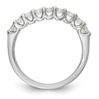 14k бяло златна пръстенна лента Сватбена диамант кръг 9-камък размер 5