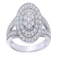 Белият естествен диамантен рамков пръстен в 10K бяло злато