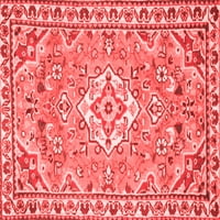 Ahgly Company Indoor Square Medallion Red Traditional Area Rugs, 3 'квадрат