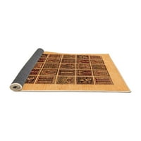Ahgly Company Indoor Rectangle Abstract Orange Modern Area Rugs, 2 '3'