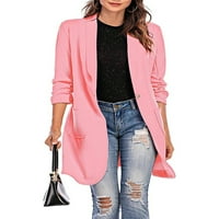 Хайт дамски жилетка яке за ръкав блейзър бизнес якета за бизнес якета жени блейзери костюм розово 2xl