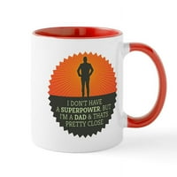 Cafepress - татко суперсилна чаша - унция керамична халба - чаша за новост кафе чай