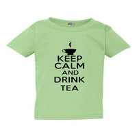 Запазете спокойствие и пийте чаени напитки Смешно малко дете тениска тениска