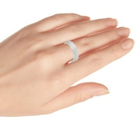 Бял IP покрит четка с намален център Milgered Edges сватбена лента пръстен за мъже или дами
