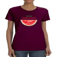 Buon Ferragosto акварелен тениска с тениска с тениски -изображения от Shutterstock, женски голям
