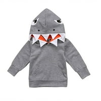 Kiapeise Toddler Kids Boys Girls Shark Tops Tops Hoodie Juge Coat Upwear 1-6t