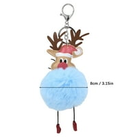 Keusn Plush Christmas Fluffy Keychain висулка Коледна чанта от елени Подарък Подарък Коледна декорация W