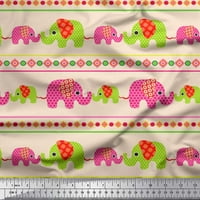 Соимои памучна фланелка тъкани Геометрични форми, ивица и слон деца отпечатан двор