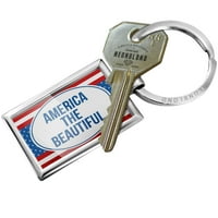 Keychain America Красивата четвърта юли, червено, бяло и синьо