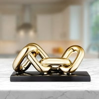Модерен декор за златна верига за хол - домашна скулптура - Модна конзола, рафтове изкуство - керамика