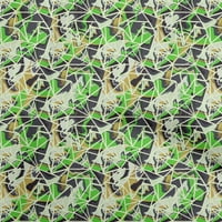 Oneoone Cotton Poplin Green Fabric Abstract Sewing Material Print Fabric край двора
