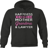 Щастието е да си майка баба и адвокат графични качулки xlarge тъмно сиво