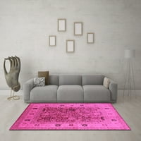 Ahgly Company Indoor Rectangle Oriental Pink Traditional Area Rugs, 5 '8'