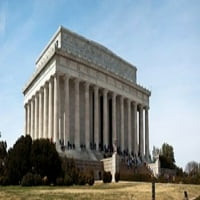 Фасада на мемориала на Линкълн, мола, Вашингтон, САЩ, асфер печат