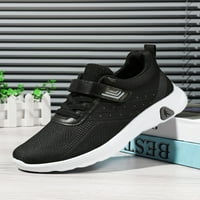 Oucaili Unise Sneakers Sports Trainers Mesh Walking Shoes Дишаща кука и примка на ежедневни обувки Мъжки черни, мъже обувки 8