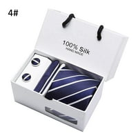Farfi Men Handkerchief Cuff Button Teamtie Suit Wedding Paint Accessories Gift