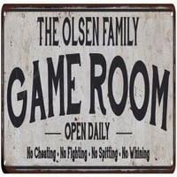 OLSEN FAMILY GANE GAME ROOM Country Metal Sign 206180042260