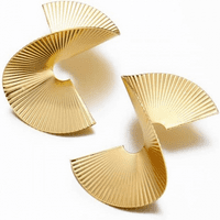 Златен геометрични обеци преувеличени обеци от личност Пънк модна фен форма на усукани обеци бижута с във формата на вентилаторна сплав стомана