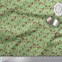 Soimoi Polyester Crepe Fabric Leaves & Berries Плодове отпечатъци от плат по двор широк