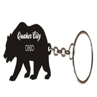 Quaker City Ohio Suvenir Metal Bear Keychain