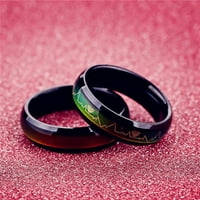 Biplut пръстен отпечатан стилен от неръждаема стомана Unise Round двойка пръстен за запознанства