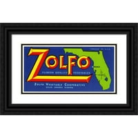 Анонимен черен богато украсен в рамка двоен матиран музей арт печат, озаглавен: Zolfo марка Флорида Качествен етикет за зеленчуци