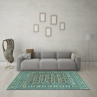 Ahgly Company Indoor Rectangle Southwestern Light Blue Country Area Rugs, 2 '5'
