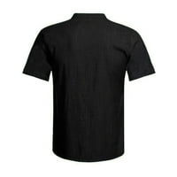 Sunvit мъжки ризи върхове за небрежни къси ръкави твърди v врати летни тийнейджъри черно