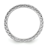 Сребърен сребърен изрази, подредени на роидий с размери на пръстена с пръстен 10
