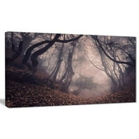 Дизайнерско изкуство „Винтидж мъгливи горски дървета“ Фотографски печат върху опаковани платно
