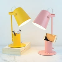 LED настолна лампа Модерна макарон Bell Nightstand Lamp E крушка държач за въртяща се лампа за маса за офис, четене, спалня