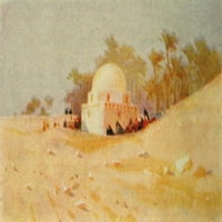 Египет и как да го видим 1907 г., гробница в отпечатъка на пустинния плакат от Augustus Osborne Lamplough