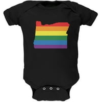 Oregon LGBT Gay Pride Rainbow Black Soft Baby One - 3- месеца