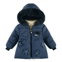 Durtebeua Puffer Jacket Toddler Girl Winter Fless Warm Tood с палто с качулки 2- години