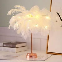 Маслена лампа перо леене лампи за шкафчета, Направи си сам модерна романтична легла лампа е подходяща меко осветление романтична атмосфера светлина за хола Сватбена стая Спалня Уайт