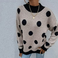 Пуловери за жени Turtleneck с дълъг ръкав цветен блок Небрежно плетено есен и зимен пуловер